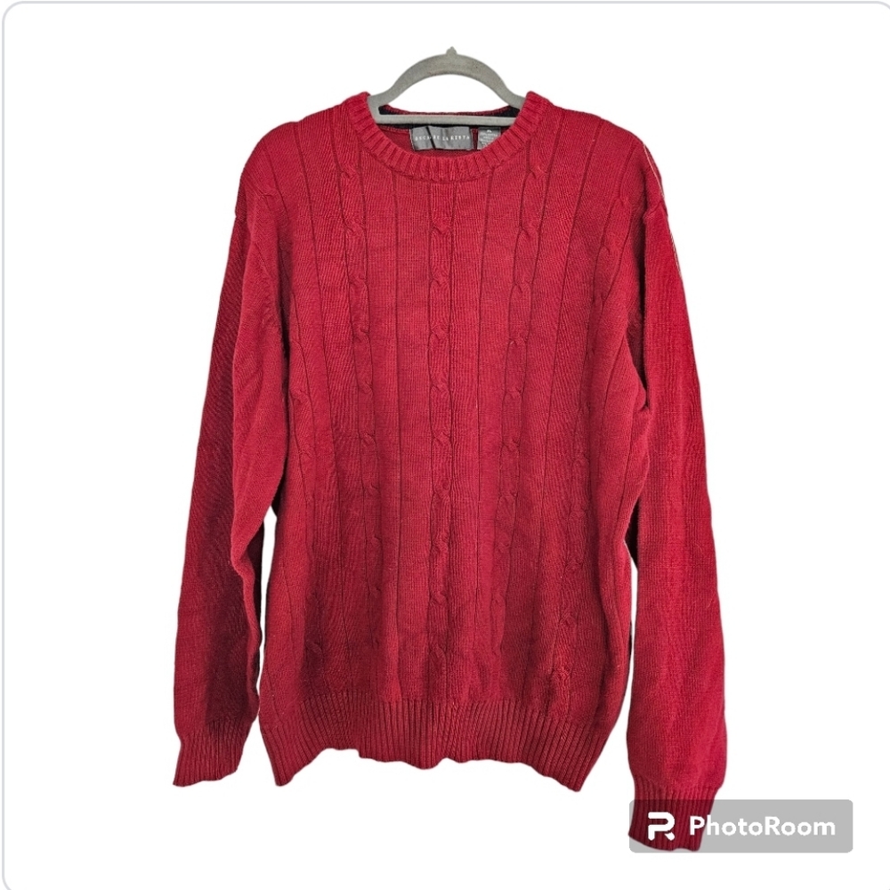 Men's Oscar De LA Renta XL Crimson Knit Sweater